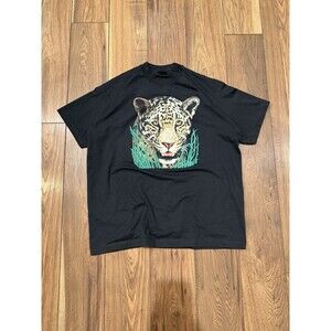 Vintage 90’s Cheetah Nature Single Stitch Graphic T-Shirt Size XL Black
